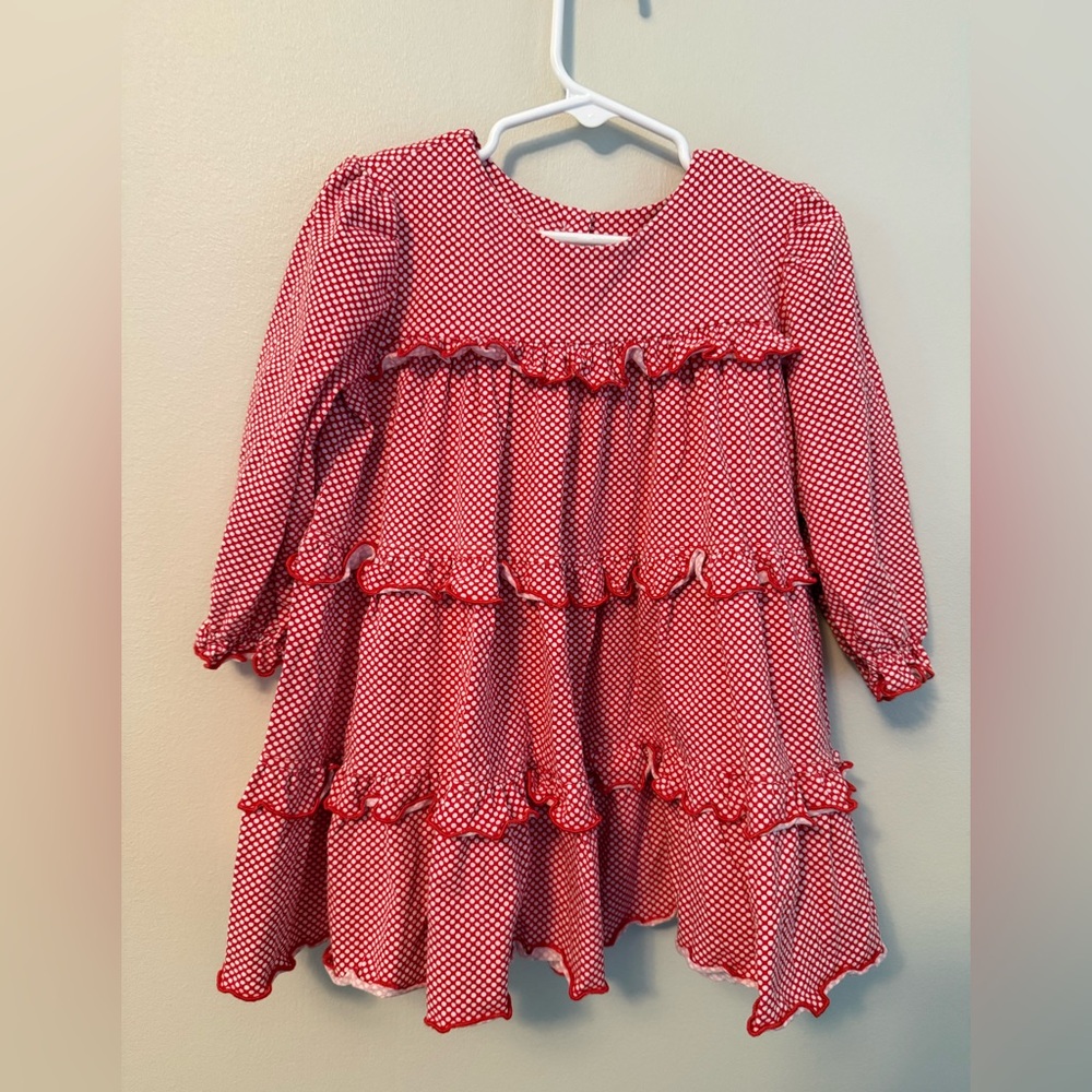 Sage & Lilly Red Polka Dot Ruffle Kids Dress
